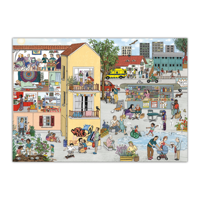 Postkarte «Das Wimmelbuch vom Abschiednehmen» – Stadt