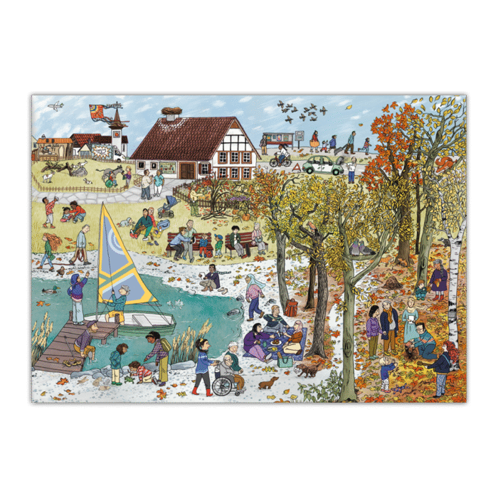 Postkarte «Das Wimmelbuch vom Abschiednehmen» – Herbst