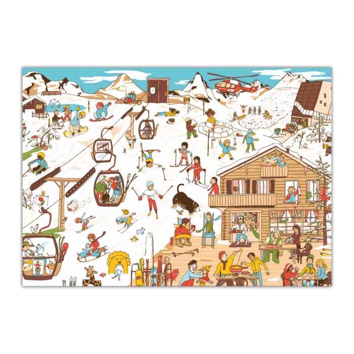 Postkarte «Das Schweiz Wimmelbuch» – Winter