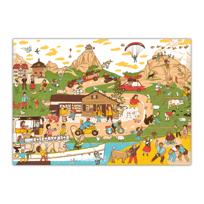 Postkarte «Das Schweiz Wimmelbuch» – Sommer